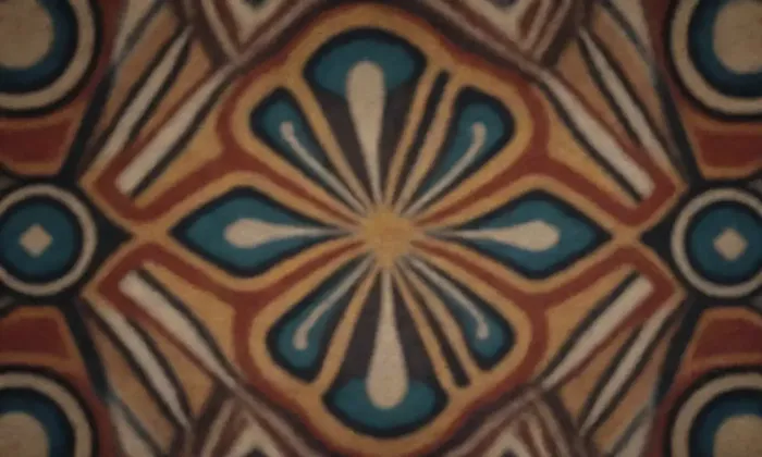 Patrones abstractos se fusionan con la imagen histórica peruana